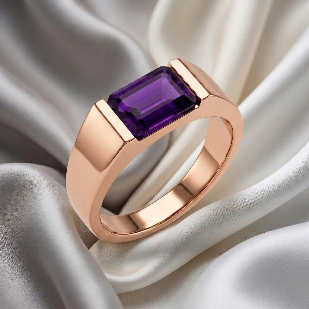 Natural Amethyst Prestige Ring in 925 Sterling Silver
