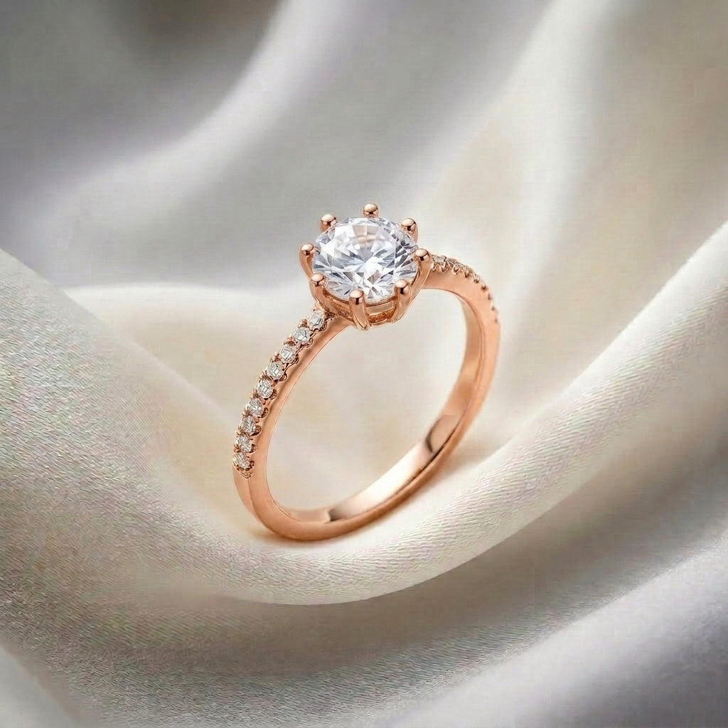 Natural White Topaz Serenity Ring in 925 Sterling Silver