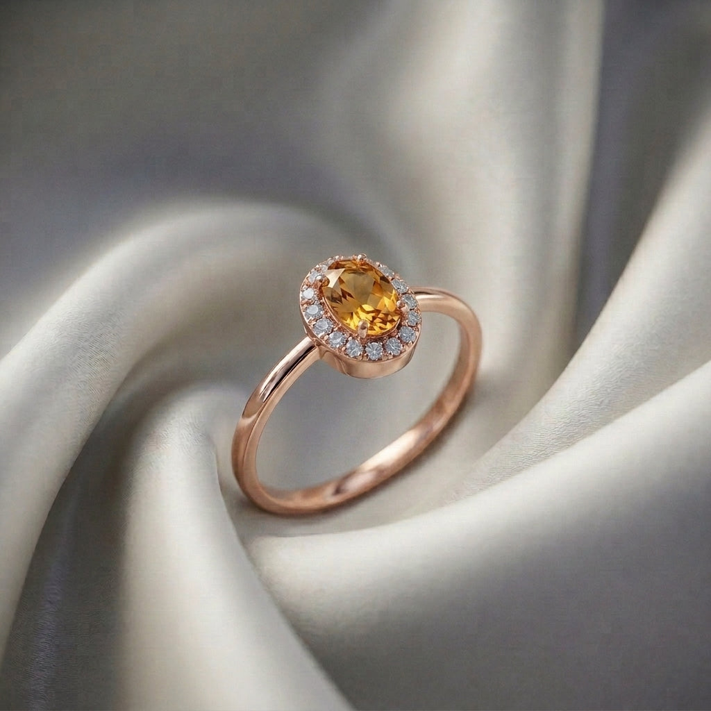 Natural Citrine Venus Ring in 925 Sterling Silver
