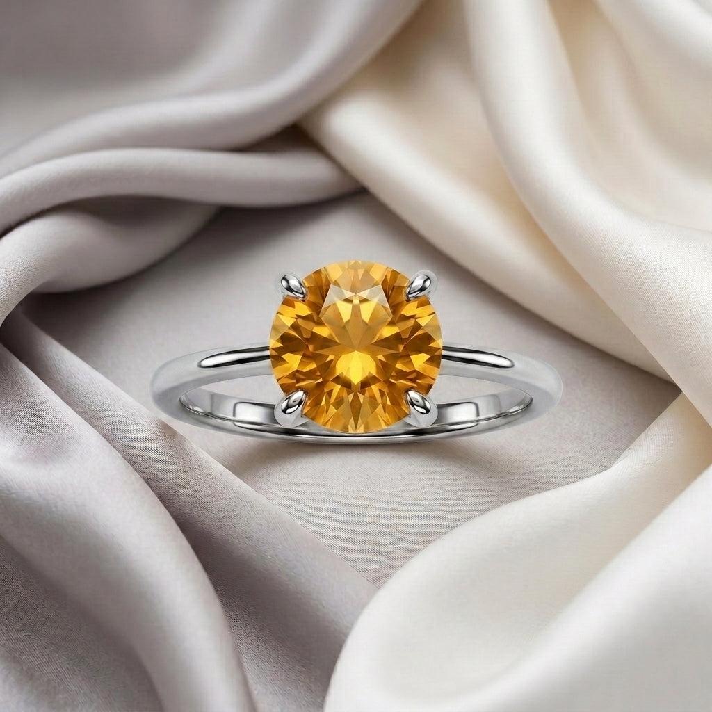 Natural Citrine The Ever Ring in 925 Sterling Silver