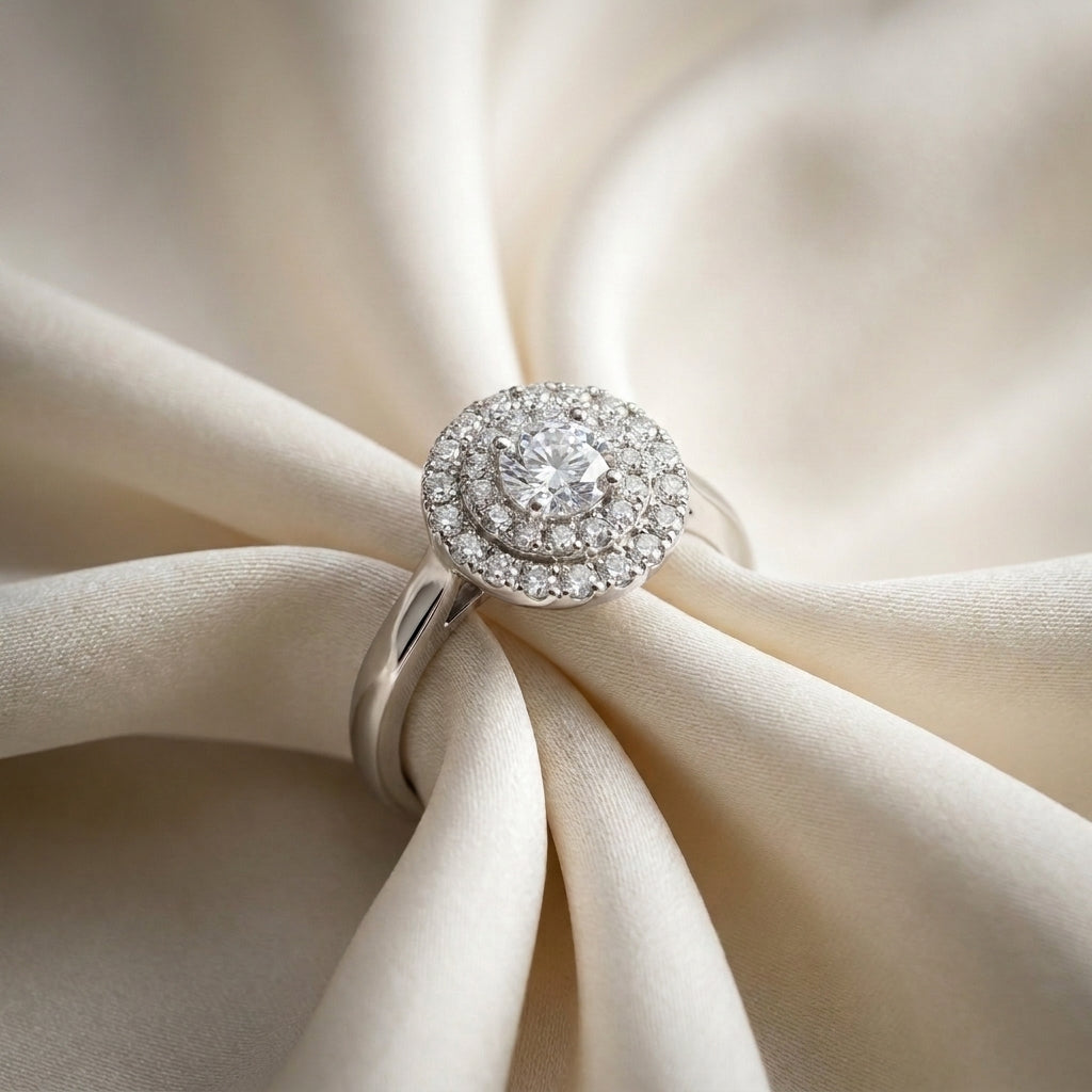 Natural White Topaz The Dazzle Ring in 925 Sterling Silver