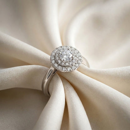 Natural White Topaz The Dazzle Ring in 925 Sterling Silver