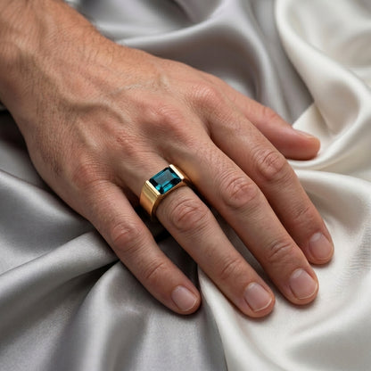 Natural London Blue Topaz Prestige Ring in 925 Sterling Silver