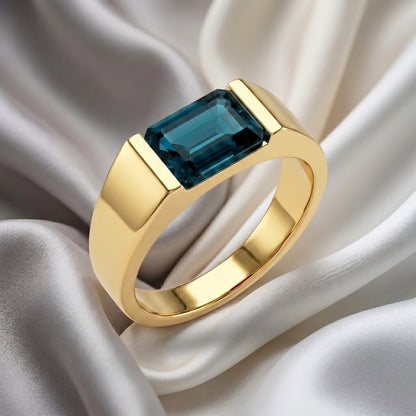 Natural London Blue Topaz Prestige Ring in 925 Sterling Silver