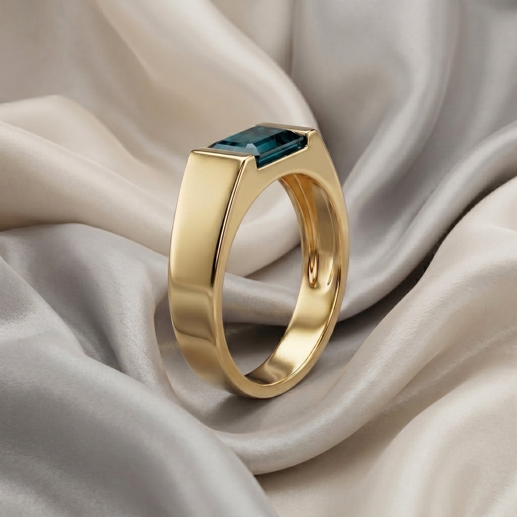 Natural London Blue Topaz Prestige Ring in 925 Sterling Silver