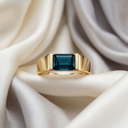 Natural London Blue Topaz Prestige Ring in 925 Sterling Silver