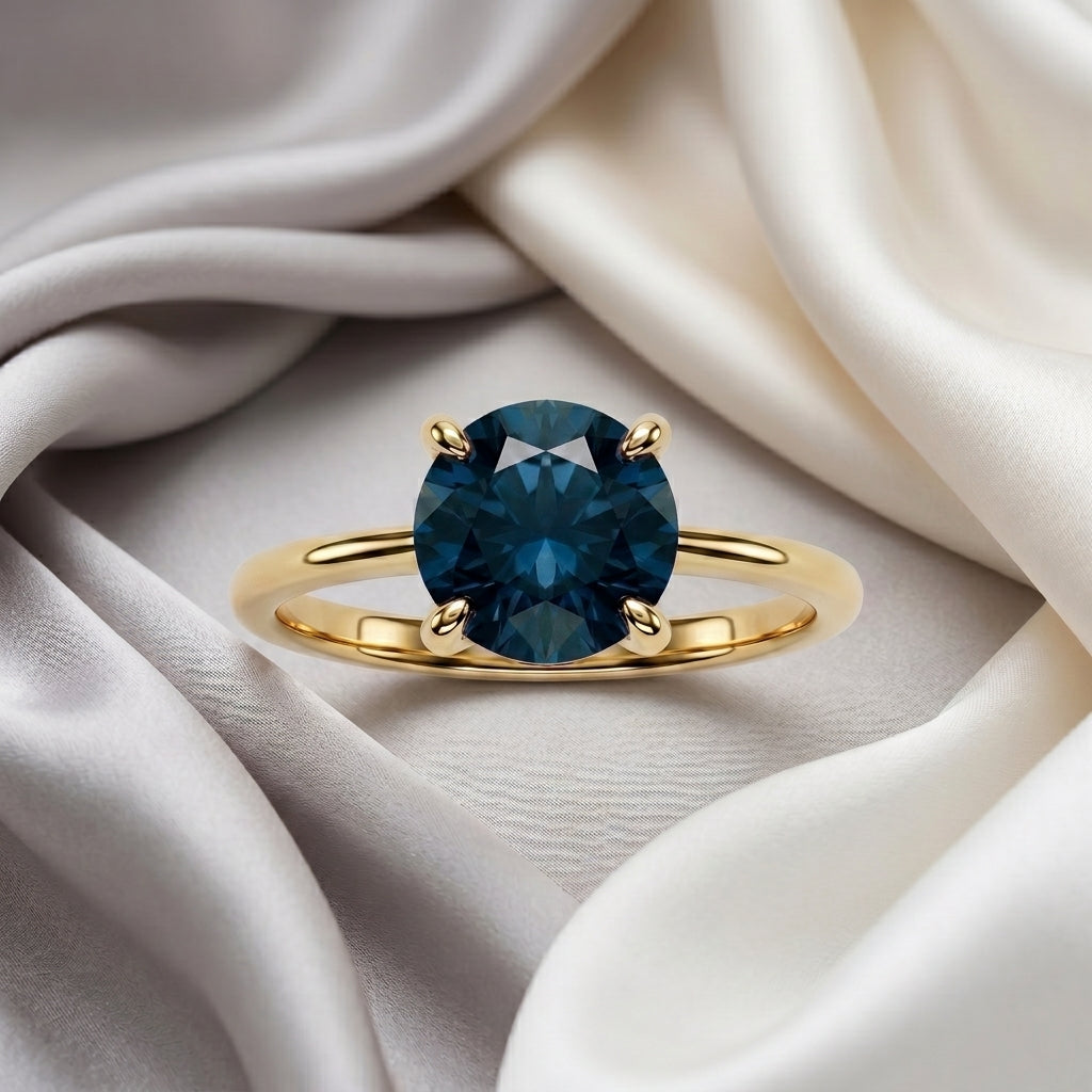 Natural London Blue Topaz The Ever Ring in 925 Sterling Silver