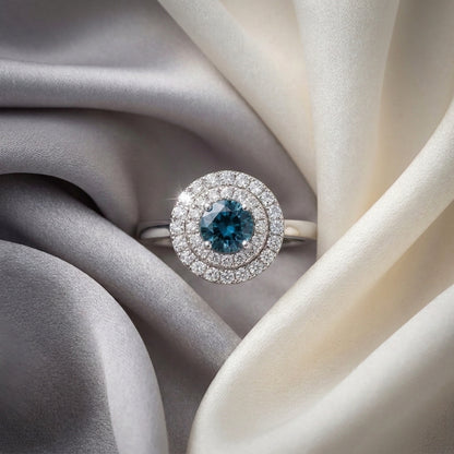 Natural London Blue Topaz The Dazzle Ring in 925 Sterling Silver