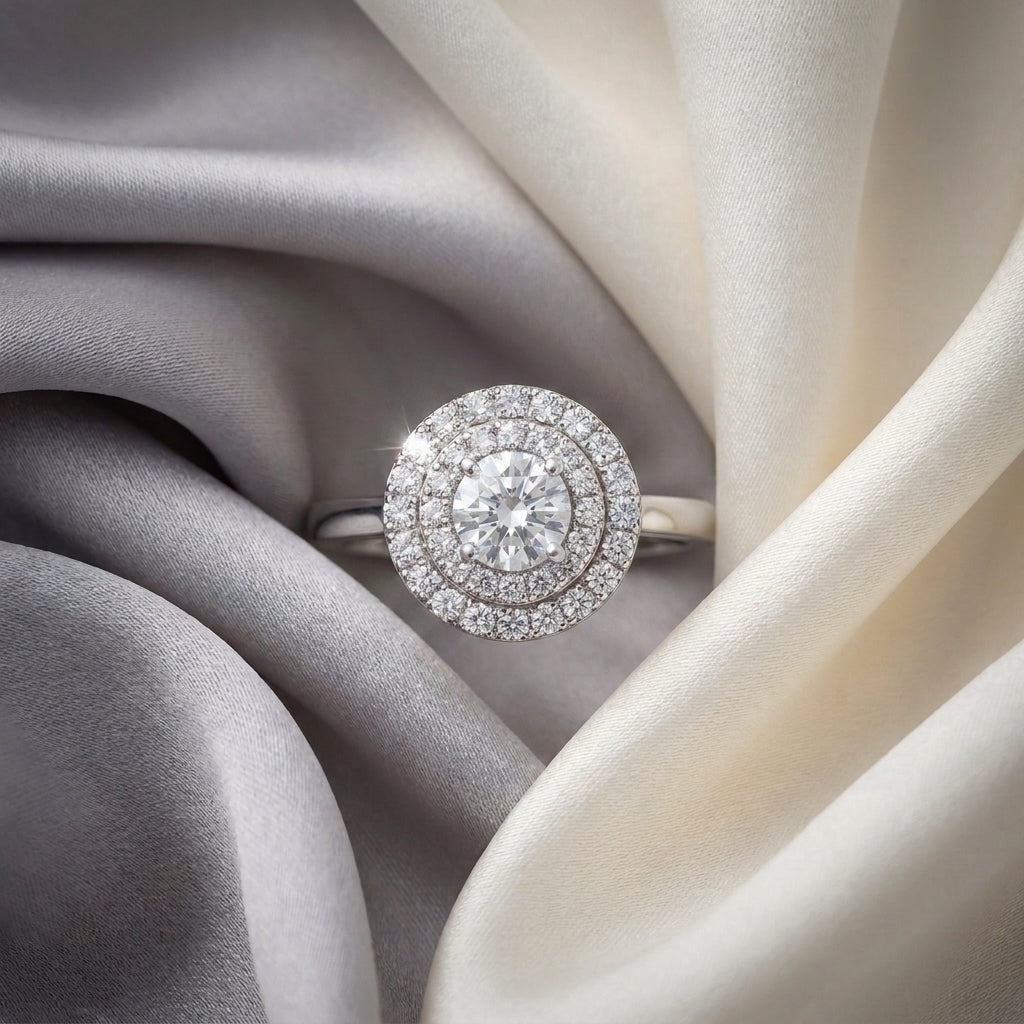 Natural White Topaz The Dazzle Ring in 925 Sterling Silver