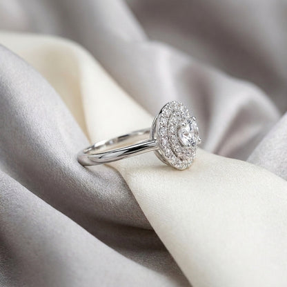 Natural White Topaz The Dazzle Ring in 925 Sterling Silver