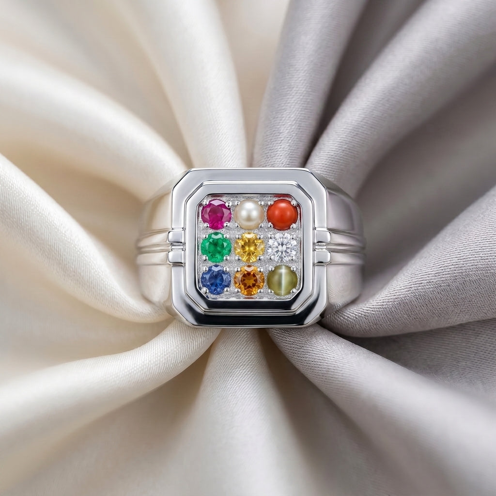 Nawarathna Ring in 925 Sterling Silver