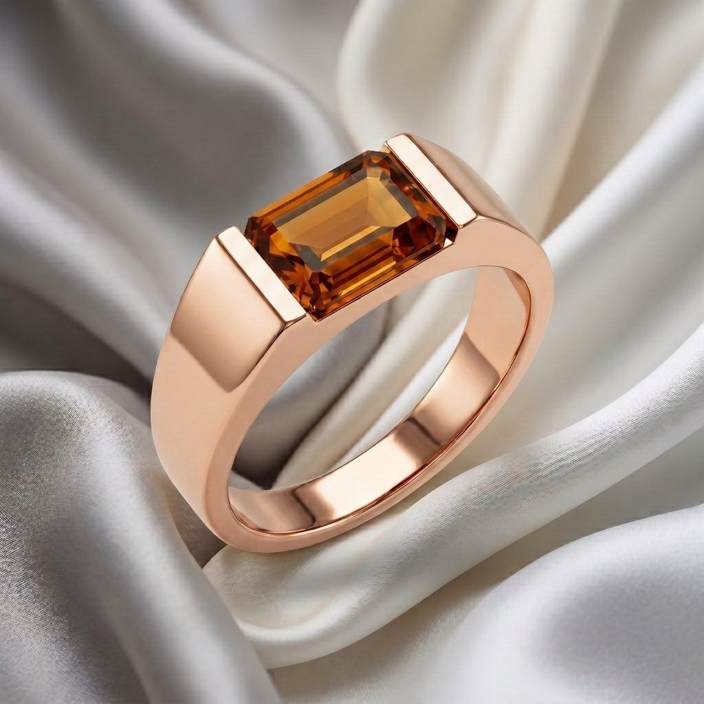 Natural Citrine Prestige Ring in 925 Sterling Silver