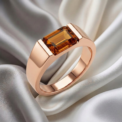 Natural Citrine Prestige Ring in 925 Sterling Silver