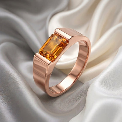 Natural Citrine Prestige Ring in 925 Sterling Silver