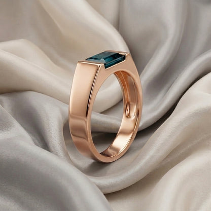Natural London Blue Topaz Prestige Ring in 925 Sterling Silver