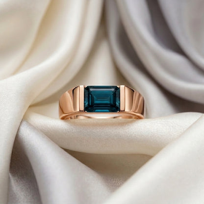 Natural London Blue Topaz Prestige Ring in 925 Sterling Silver