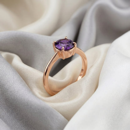 Natural Amethyst The Ever Ring in 925 Sterling Silver