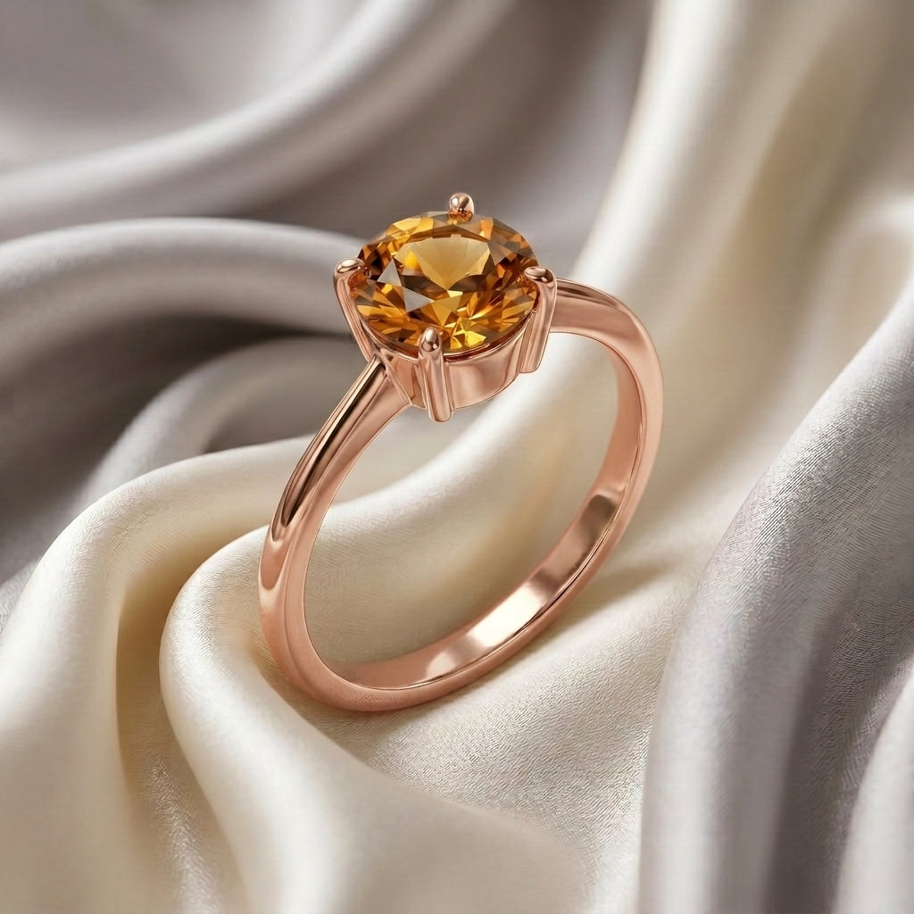 Natural Citrine The Ever Ring in 925 Sterling Silver