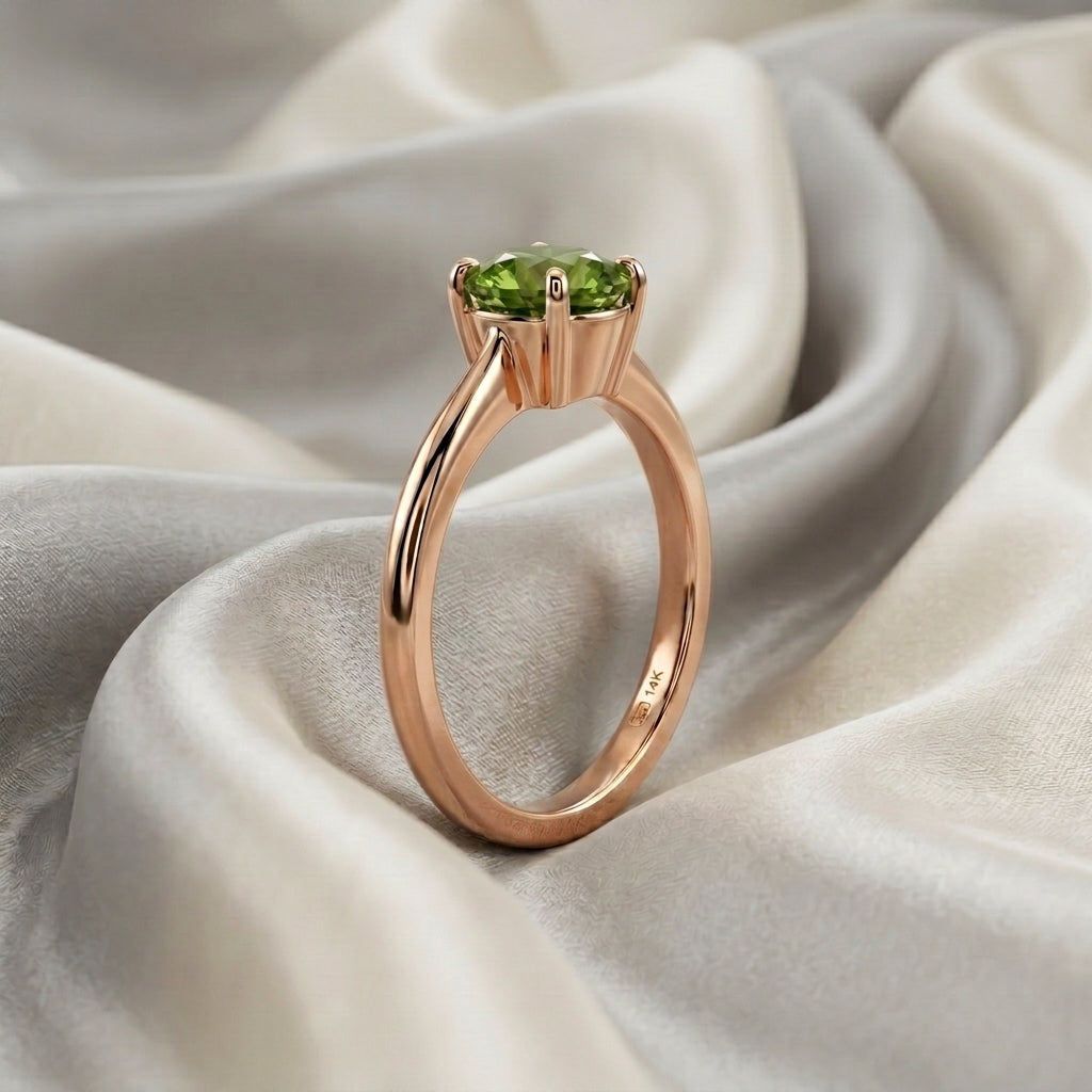 Natural Peridot The Ever Ring in 925 Sterling Silver