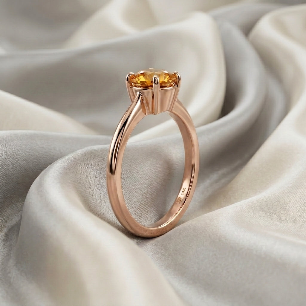 Natural Citrine The Ever Ring in 925 Sterling Silver