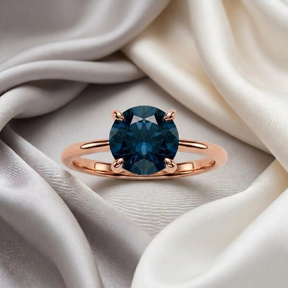 Natural London Blue Topaz The Ever Ring in 925 Sterling Silver