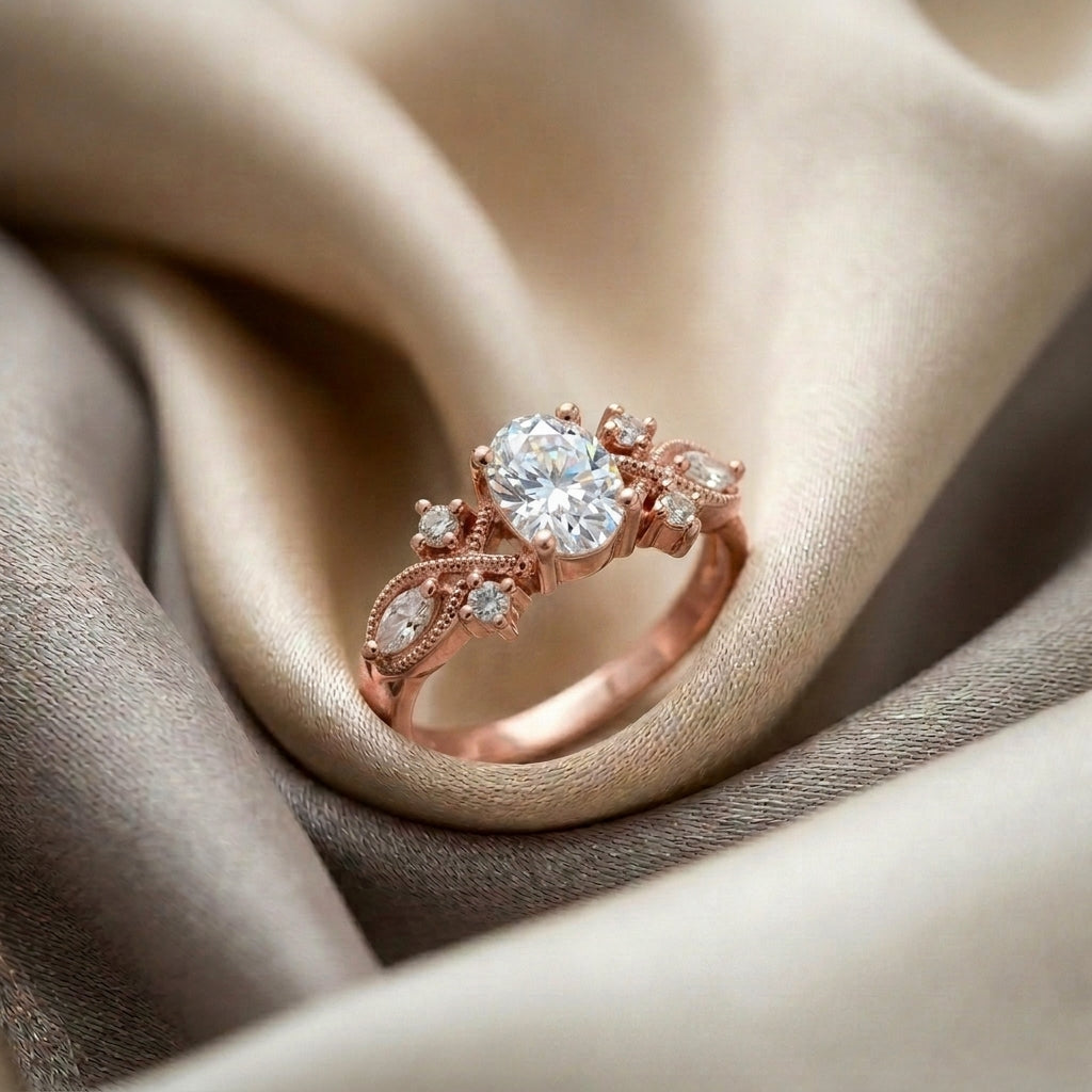 Natural White Topaz The Willow Ring in 925 Sterling Silver