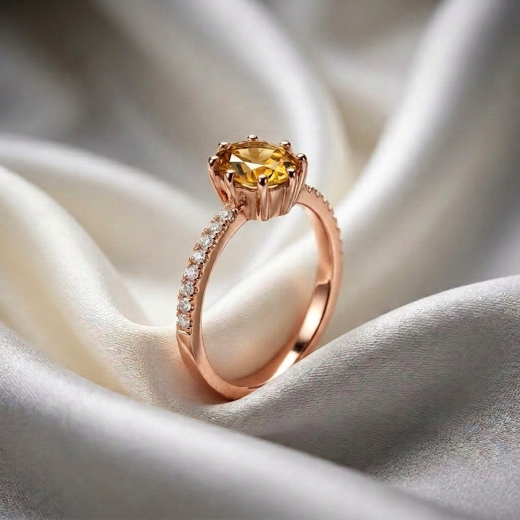 Natural Citrine Serenity Ring in 925 Sterling Silver