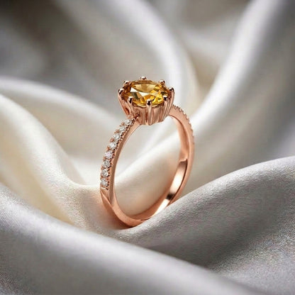Natural Citrine Serenity Ring in 925 Sterling Silver