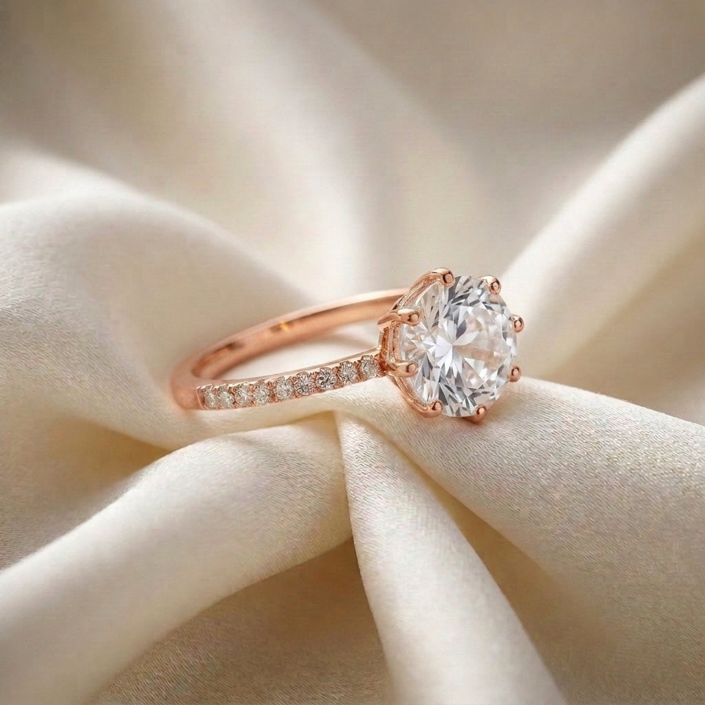 Natural White Topaz Serenity Ring in 925 Sterling Silver