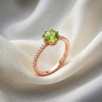 Natural Peridot Serenity Ring in 925 Sterling Silver