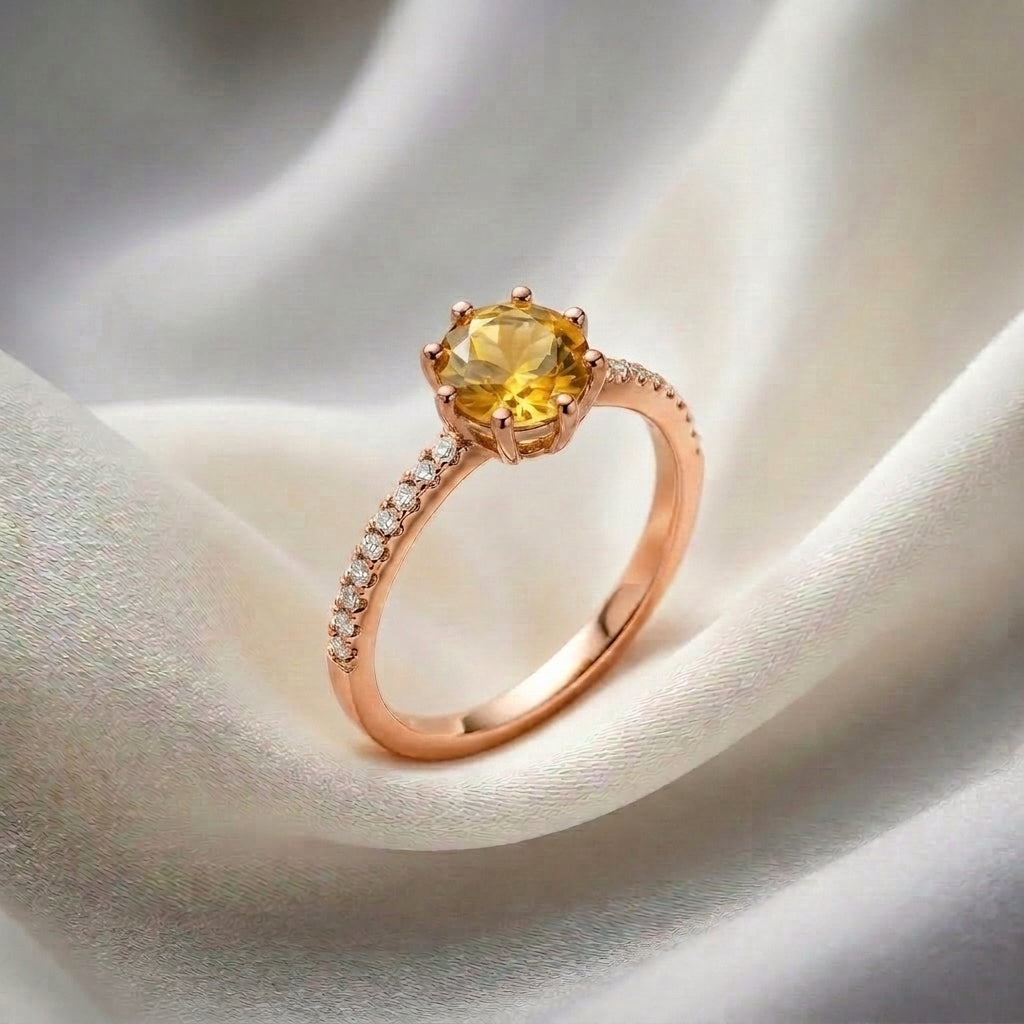 Natural Citrine Serenity Ring in 925 Sterling Silver