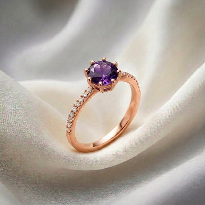 Natural Amethyst Serenity Ring in 925 Sterling Silver