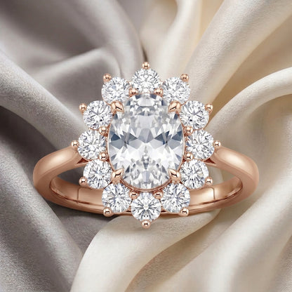 Natural White Topaz Roselle Ring in 925 Sterling Silver