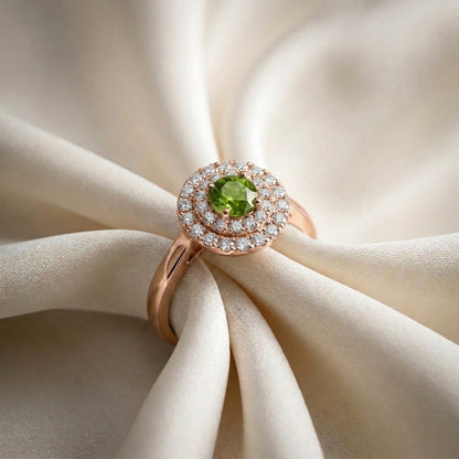 Natural Peridot The Dazzle Ring in 925 Sterling Silver