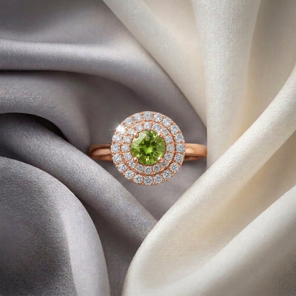 Natural Peridot The Dazzle Ring in 925 Sterling Silver