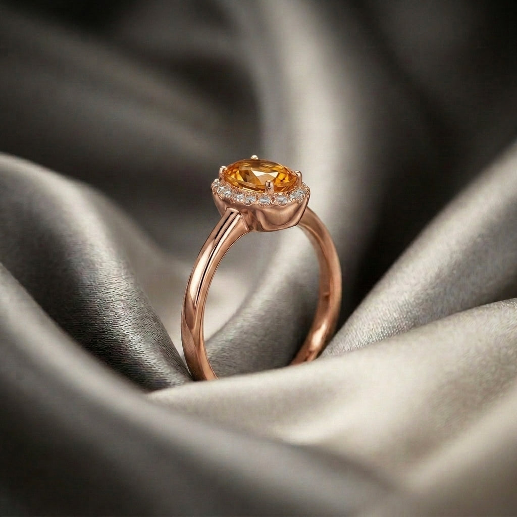 Natural Citrine Venus Ring in 925 Sterling Silver