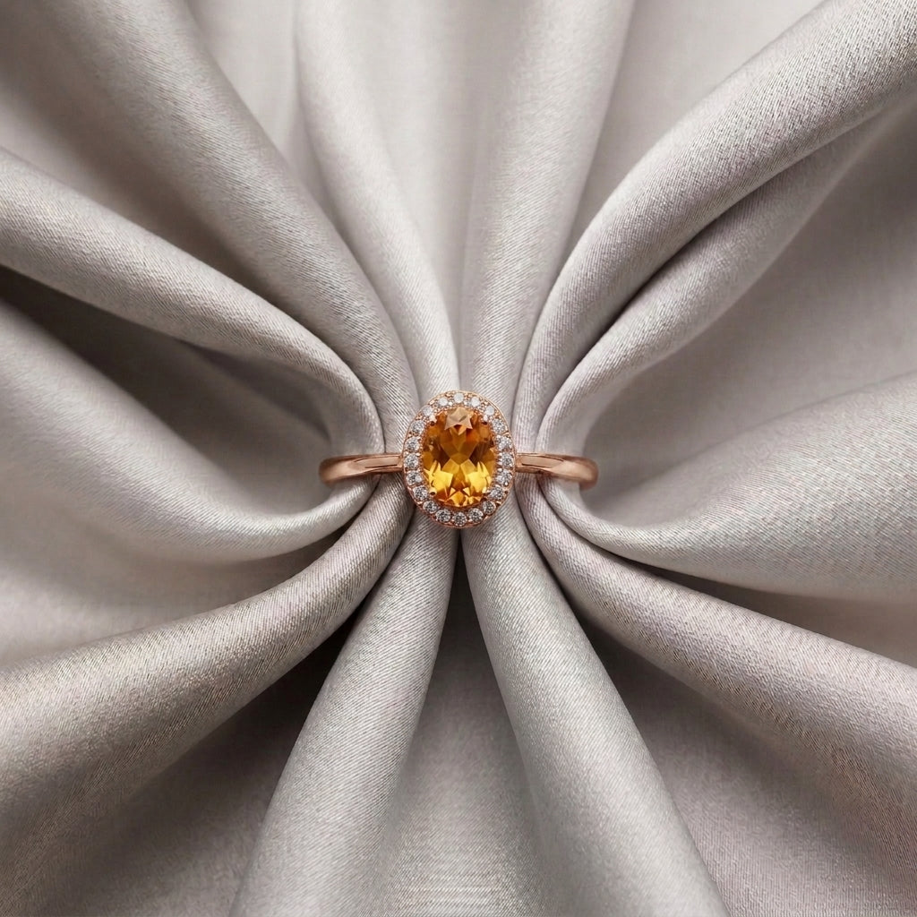 Natural Citrine Venus Ring in 925 Sterling Silver