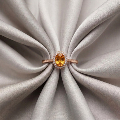 Natural Citrine Venus Ring in 925 Sterling Silver