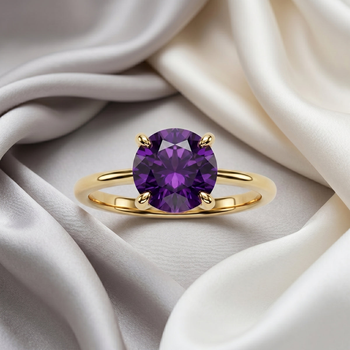 Natural Amethyst The Ever Ring in 925 Sterling Silver