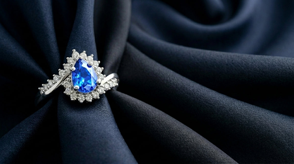 Natural Blue Sapphire Regal Tiara Ring