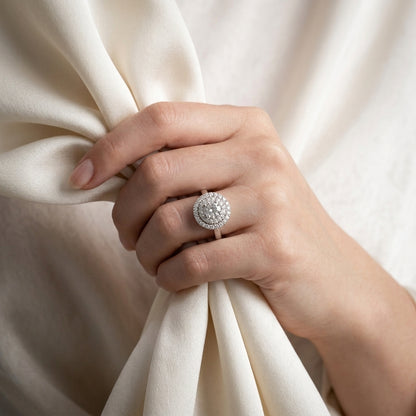 Natural White Topaz The Dazzle Ring in 925 Sterling Silver