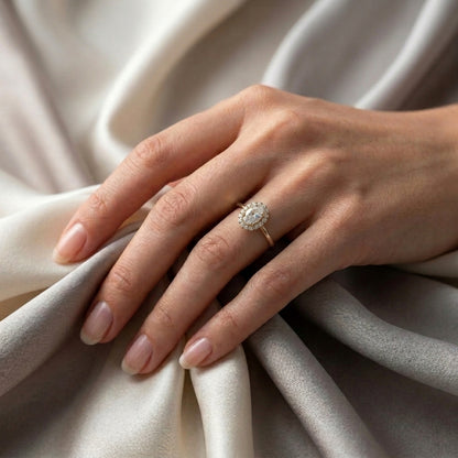Natural White Topaz The Dahlia Ring in 925 Sterling Silver
