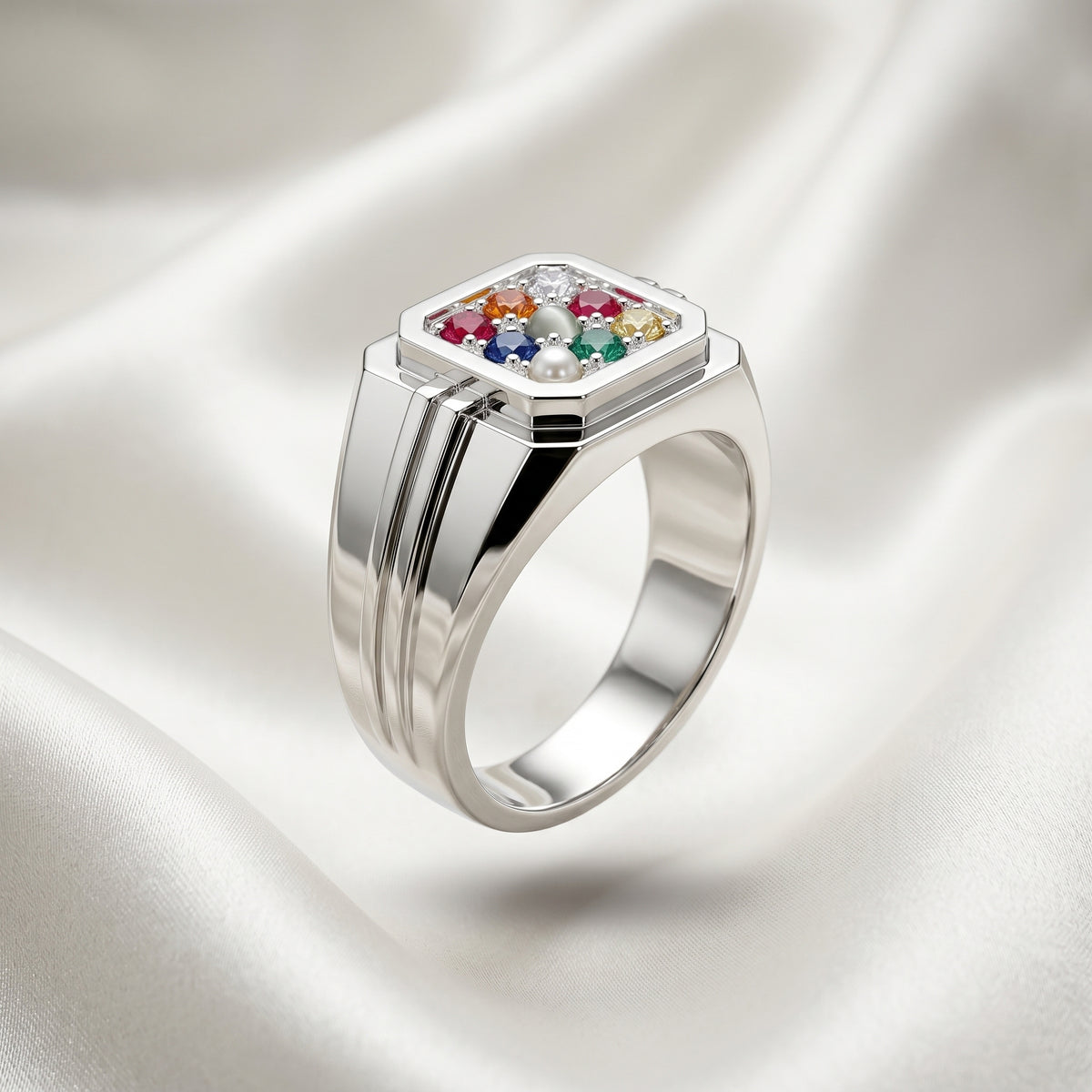 Nawarathna Ring in 925 Sterling Silver