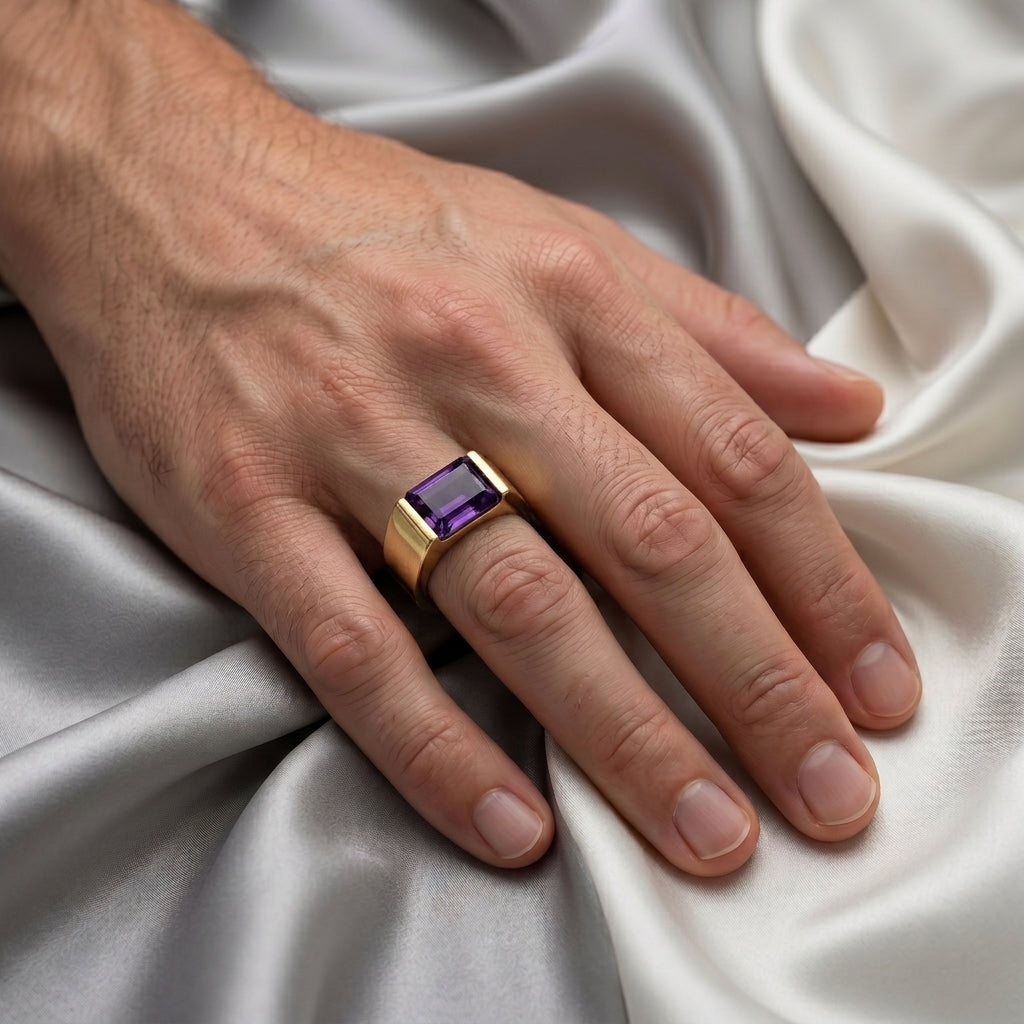 Natural Amethyst Prestige Ring in 925 Sterling Silver