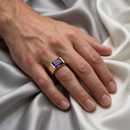 Natural Amethyst Prestige Ring in 925 Sterling Silver
