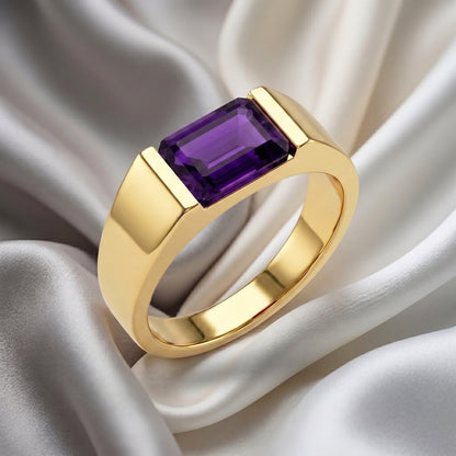 Natural Amethyst Prestige Ring in 925 Sterling Silver