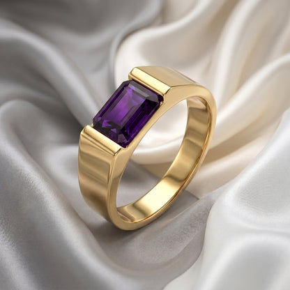 Natural Amethyst Prestige Ring in 925 Sterling Silver