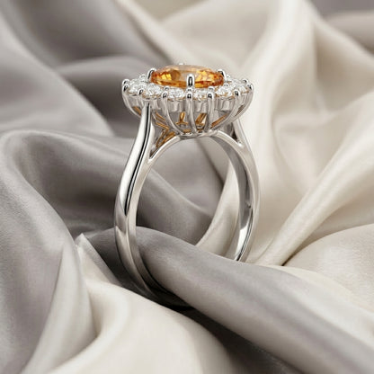 Natural Citrine Roselle Ring in 925 Sterling Silver