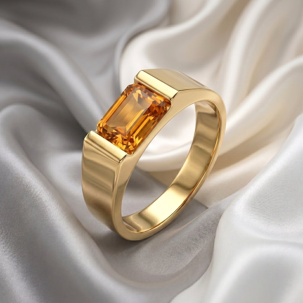 Natural Citrine Prestige Ring in 925 Sterling Silver