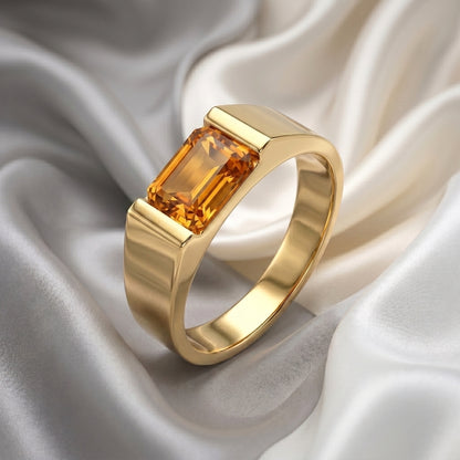 Natural Citrine Prestige Ring in 925 Sterling Silver